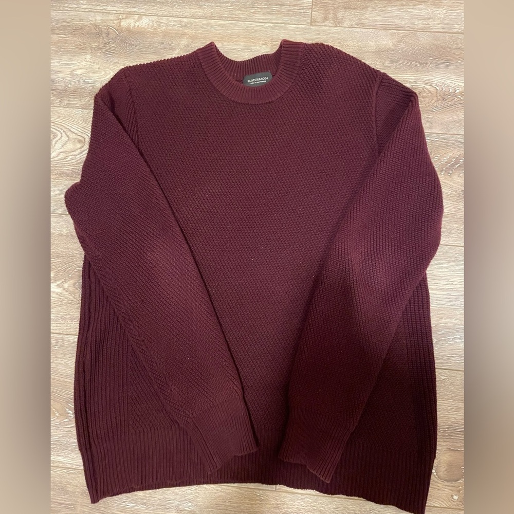 Scotch & Soda Deep Burgundy Crewneck Sweater